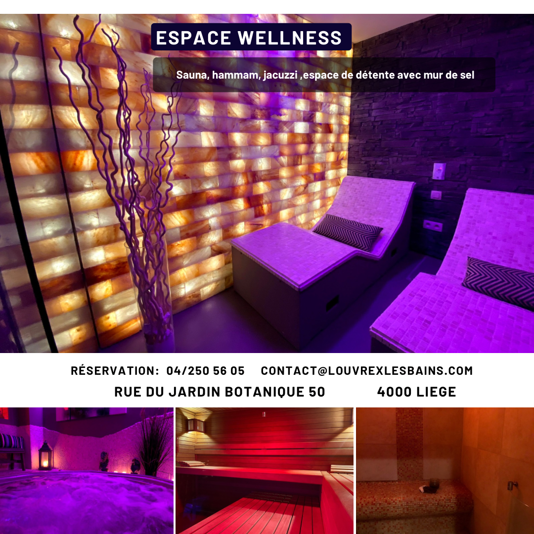 ESPACE WELLNESS : sauna, hammam, jacuzzi, espace détente avec mur de sel